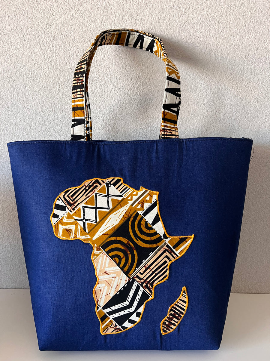 African Print Tote Bag/African Fashion Tote Bags, Eco Friendly Bags, Kitenge Fabric, Red Mosaic, Sustainable Clothing