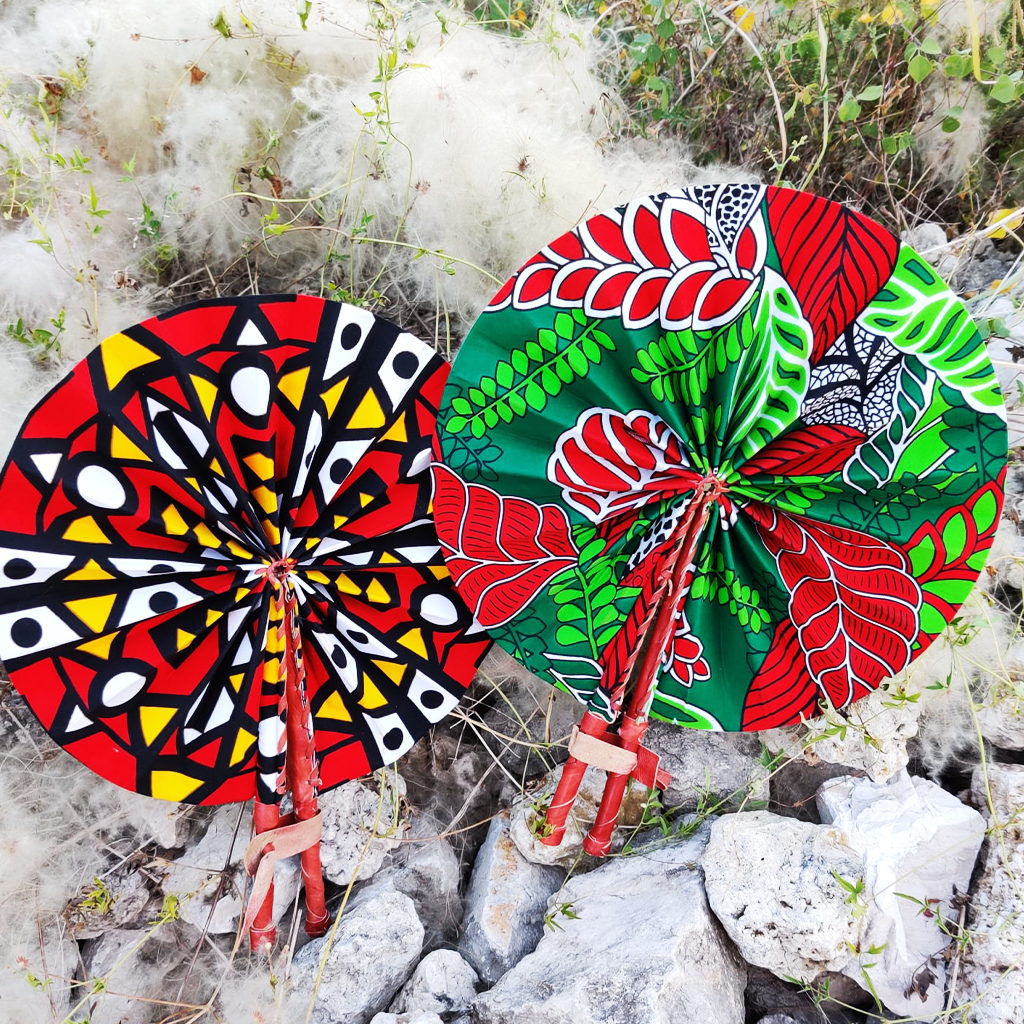 African Print Folding Hand Fan