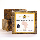 Authentic African Black Soap Bar, handmade with raw plantain skins, cocoa pod ash, and shea butter for deep cleansing, acne control, and hyperpigmentation treatment
