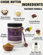 Duma Mbili Chebe Hair Butter with listed ingredients on a white background