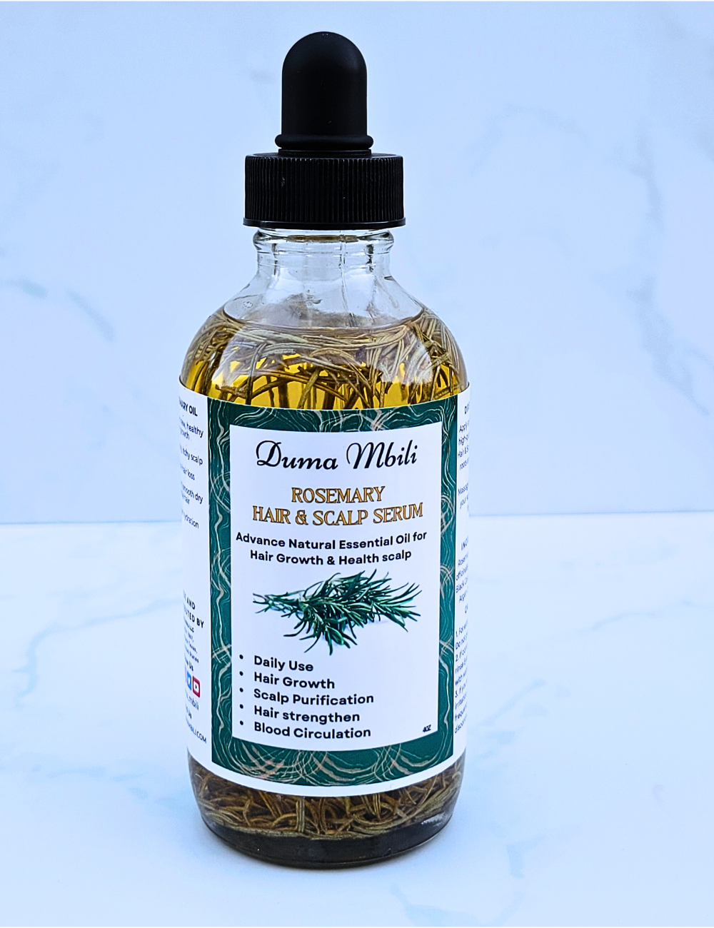 rosemary mint growth oil, 4 Ounce, Rosemary Essential Oil, Included 10ML Travel Bottle, 100% Pure for Hair Growth, Strengthening, Hair Loss, Dandruff, Add to Shampoo, Conditioner 
