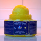 tep into a world of mystery and allure with our Midnight Spell Foaming Sugar Scrub. This captivating scrub combines fine sugar crystals with a rich, foamy lather to gently exfoliate, leaving your skin soft, smooth, and glowing. Infused with a seductive blend of amber, black cherry, and warm spices, this scrub brings a hint of magic to your shower, transforming your routine into an enchanting experience.