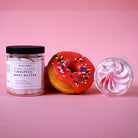 **Pink Sugar Body Butter**  Indulge your skin with our Pink Sugar Body Butter, a luxurious blend designed to deeply hydrate and soften. Infused with shea butter, coconut oil, and a sweet, playful pink sugar scent, this body butter leaves your skin feeling smooth and smelling irresistible. Perfect for everyday use, it absorbs quickly without leaving a greasy residue. Pamper yourself with the delightful sweetness of Pink Sugar Body Butter and experience silky, radiant skin.