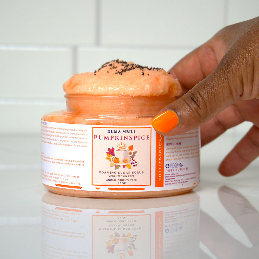 xperience the magic of fall with our Pumpkin Spice Foaming Sugar Scrub, a delightful exfoliator that buffs away dead skin while filling your shower with the warm, comforting scent of pumpkin spice.