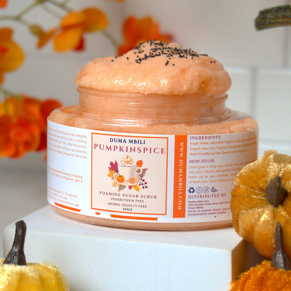 xperience the magic of fall with our Pumpkin Spice Foaming Sugar Scrub, a delightful exfoliator that buffs away dead skin while filling your shower with the warm, comforting scent of pumpkin spice.