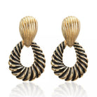 Gold Stripped African Drop Earrings